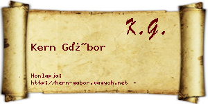 Kern Gábor névjegykártya
