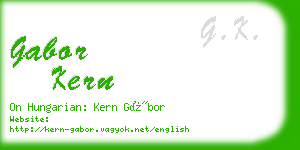 gabor kern business card